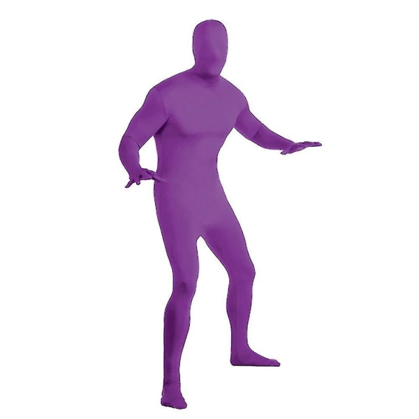 Morph Ensfarge Barn Voksen Unisex-kostyme Usynlig bodysuit Zentai-drakt med hele kroppen Purple 160cm