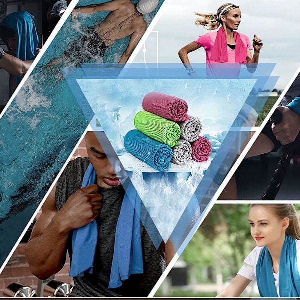 1 Pack Kylhandduk Is Sport Handduk, Is Handduk, Mjuk Andningsbar Instant Handduk, Kyl Mikrofiber Handduk för Yoga, Pilates, Utomhussporter (Ljusblå)
