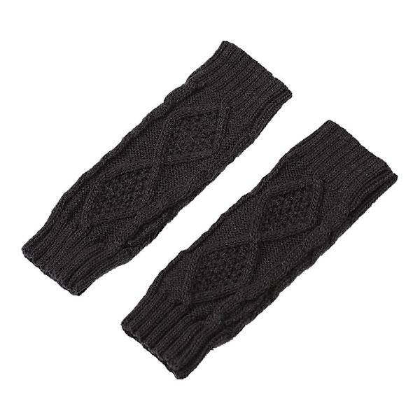 Vinter Halvfinger Strikede Handsker Hold Varme Bløde Hudvenlige Udendørs Håndvarmere Strikede Vanter Dark Gray