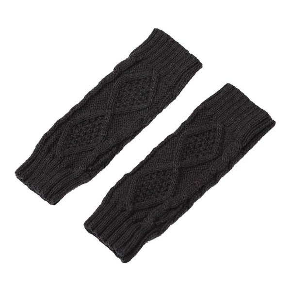 Vinter halvfinger strikkede handsker holder varmen bløde Hudvenlige udendørs håndvarmere strikket vante Dark Gray