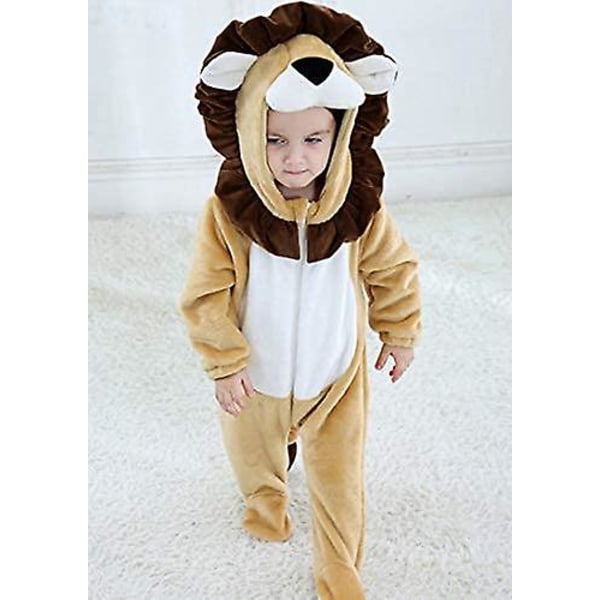 Reedca Toddler Dinosaur Kostym Barn Söt Huvad Onesie Djurkostym Halloween Lion 0-3 Months