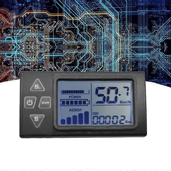 24V 36V 48V 60V S861 LCD Ebike Display Dashboard Mätare för Elcykel BLDC Controller Kontrollpanel (SM-kontakt) Black
