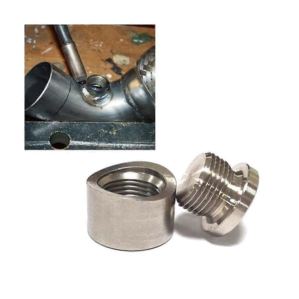 Oxygen Sensor Bung med Pakning Rustfrit Stål Prop Bredbånds Møtrik Fitting Svejsning Bungs M18X1.5 Bil Ac Silver