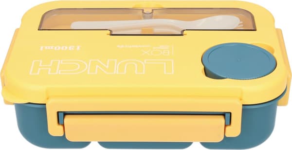 Beautiful Lunch Box 1550ml Stackable Bento Box Navy Blue With Cutlery BPA Free Lunch Box Microwave Safe Leak Proof & Durable For Work Blue