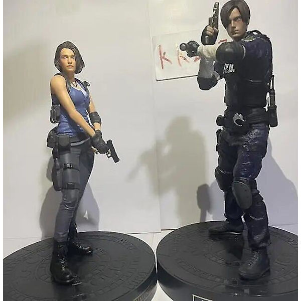 Biohazard Evil Figur - Jill Valentine og Leon Scott Kennedy - 30cm Actionfigur Legetøj 1