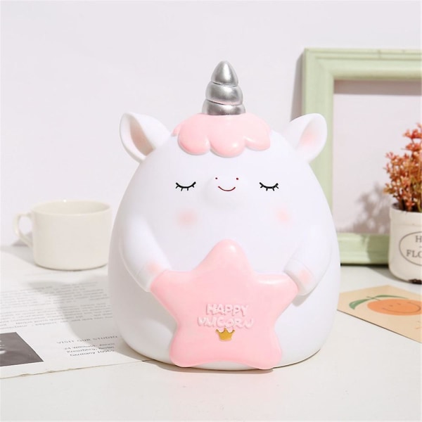 Unicorn Piggy Banks Spare Penger Bankboks For Barn Samle Pengemynter Julebursdagsgave White