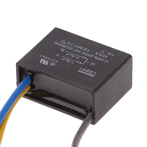 Sort Cbb61 1.5uf+2.5uf 3 ledninger Ac 250v 50/60hz kondensator til loftventilator