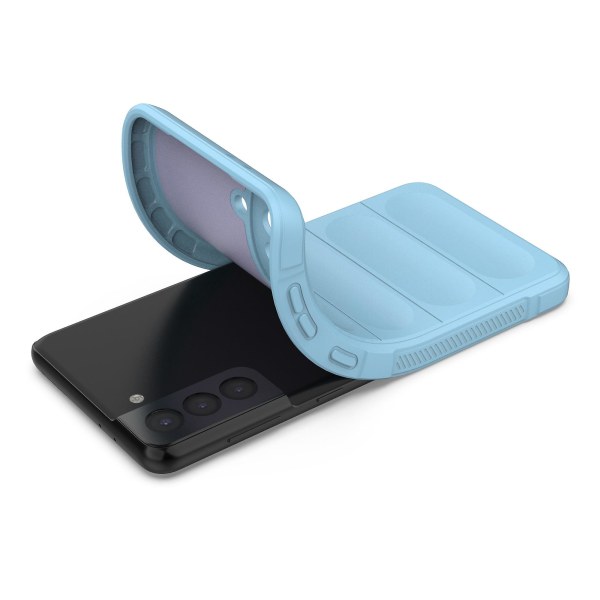 For Samsung Galaxy S21+ 5g robust telefondeksel Støtsikkert mykt TPU-beskyttelsesdeksel Baby Blue