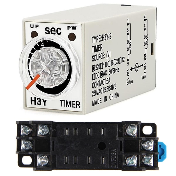 H3y-2 H3y Power Delay For Time Temporizador Relé 0-60 Ac 220v Med Base Ny