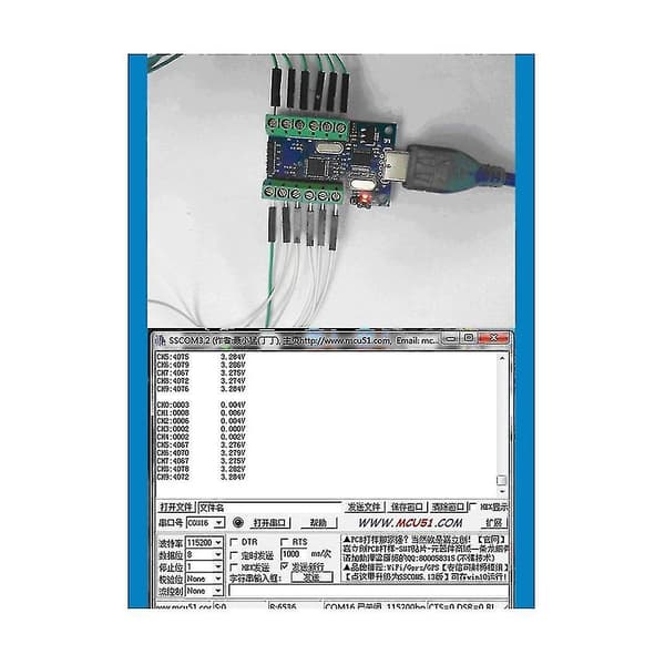 Stm32f103c8t6 Usb-gränssnitt 10 Kanal 12bitars AD-sampling Datainsamling Stm32 Uart-kommunikation