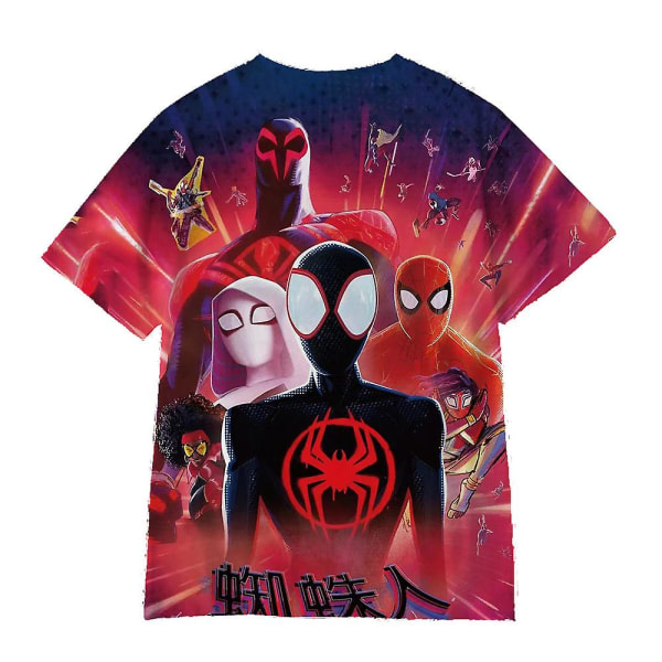 Barn Pojkar Marvel Spider-Man: Genom Spider-versen Kortärmad T-shirt Sommar Superhjälte Spiderman Casual Tee Shirts Toppar C 7-8Years