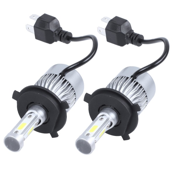 2 x S2 H4 72W 8000LM LED-strålkastare Bil Hög/låg Stråle Autolampor 6000K Vit