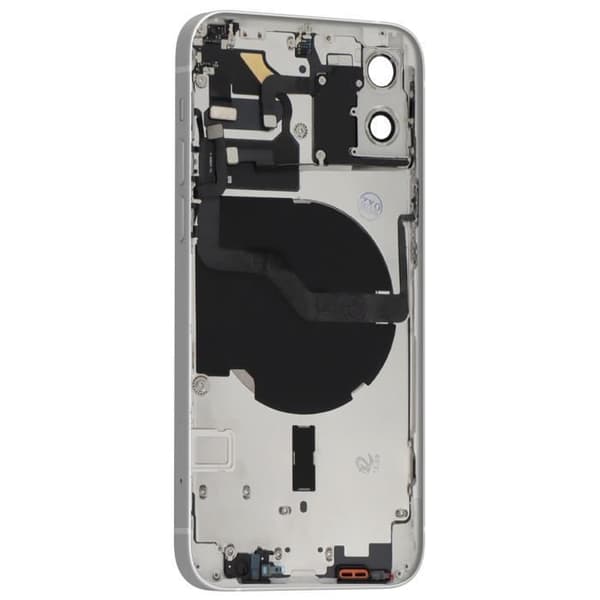 Fullt chassis - AVIZAR - iPhone 12 - Hvit - Sentralramme - Bakglass - Erstatning Vit