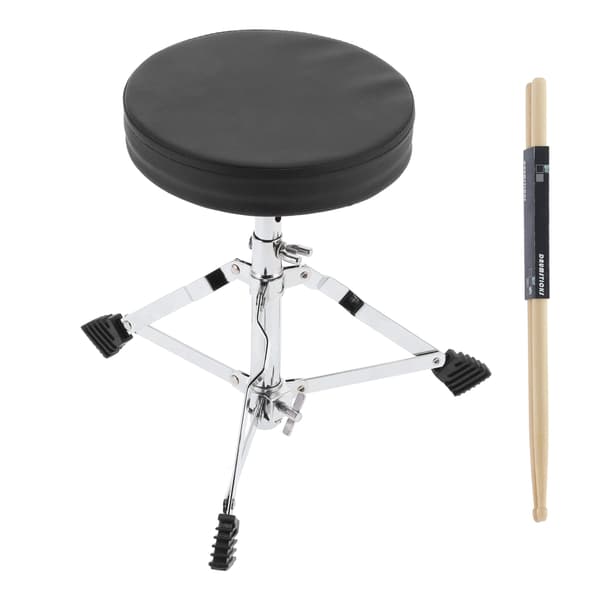 Trumpall Padded Drum Stool Adjustable Height with 5A Maple Drumsticks