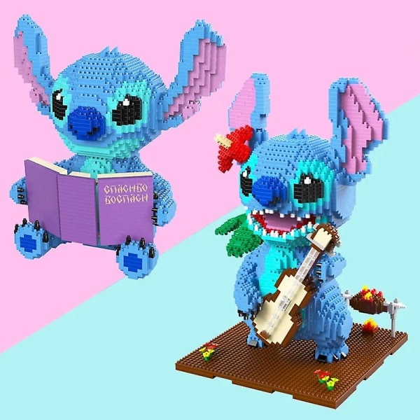 11 stiler Stitch Series Mikro-partikkel byggeklosser Gitar Stitch Holder bøker Sting Monter Tredimensjonale modellleker 210506