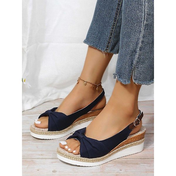 Naisten Jousi Solki Kiila Espadrillit Sandaalit, Kevyet Avoin Varvas Nilkka Solki Hihna Slingback Kengät, Alusta Kesä Sandaalit 6.5