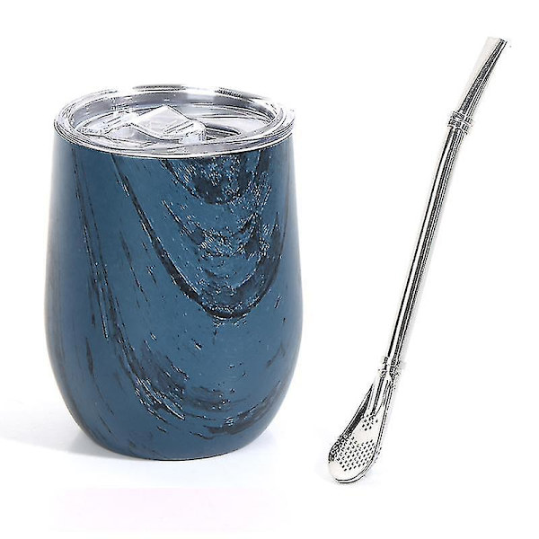 Modern Mate-kopp och Bombilla Yerba Mate-kopp Dubbelväggig Rostfritt Stål Swig N5