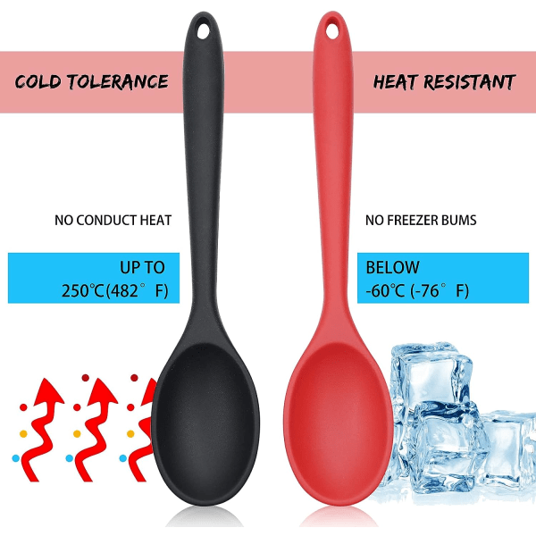 2 st Silikon Skedar, Värmebeständiga Kokskedar Icke-klibbiga Kökskedar