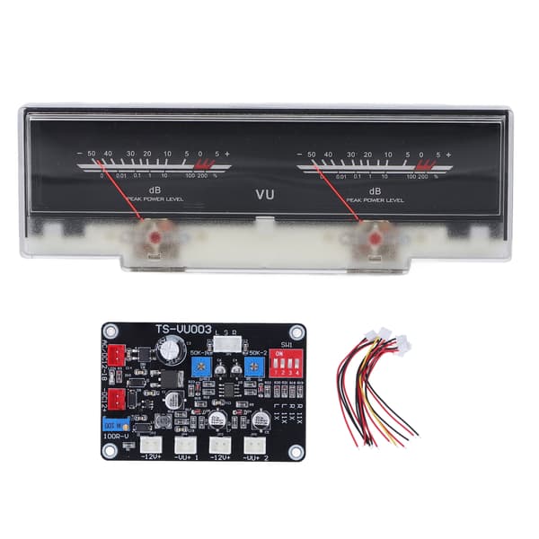 VU Meter High Accuracy Portable Backlit White ABS DIY Driver Board Easy Use Durable Home Car Use