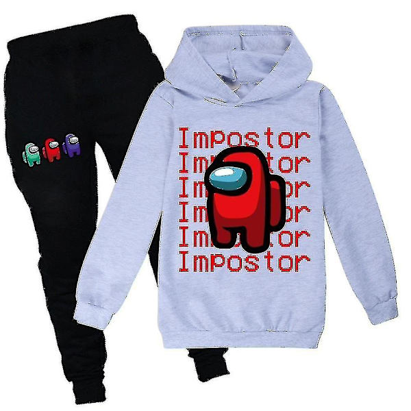 Play Among Us Barnkläder för Barn - Hoodie och Byxor - Impostor Outfit Grey 11-12 Years