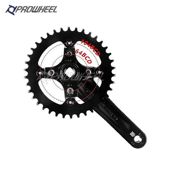 Prowheel Vevarm Square Hole MTB-cykel 104bcd 170mm 175mm Deckas Kedjekrans Mountain Bike 30t 32 34 36 38 40t 1x 2x 1 2 Växlar only crank 170