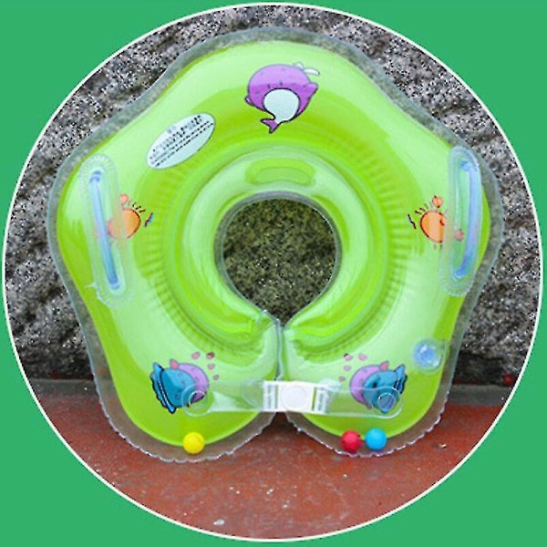 Småbørn Nyfødt oppustelig baby svømmehalsbånd Sikkerhedshjælp Pool Ring Kit Green