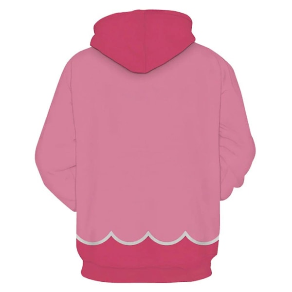 Mario Luigi Peach Bowser Donkey Kong Kostym för Vuxna Unisex Hoodie Långärmad Sweatshirt Super Mario Bros Film Hoodie Cosplay Kostymer Peach Peach XL