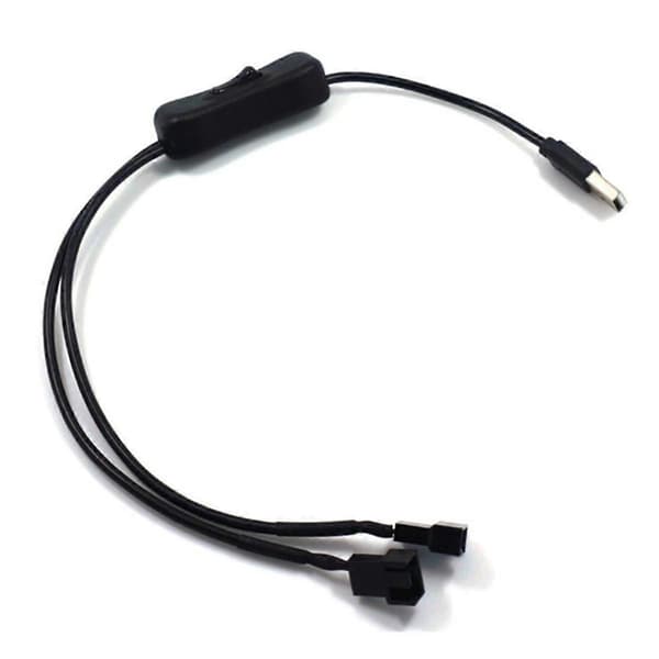 USB til 3-benet / 4-benet PWM 5V USB-sleeved blæserstrømadapterkabel kabinetblæseradapterstikkabel med