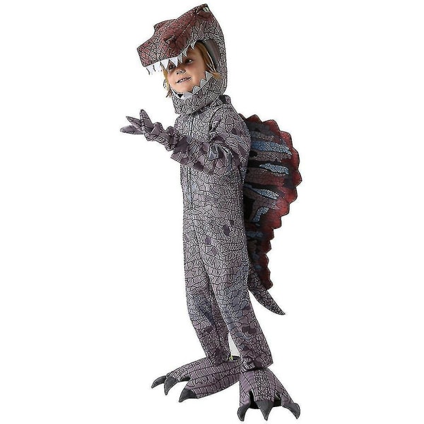 Barn Dinosaur Spinosaurus Jumpsuit Halloween Cosplay Karneval Fest kostyme antrekk sett 8-9Years