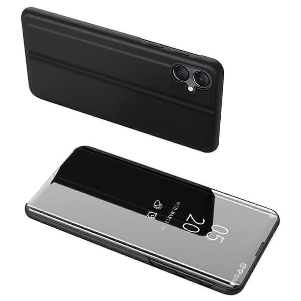 Til Samsung Galaxy A06 4G Etui View Window Stand Læder Flip Telefoncover Multicolor Black