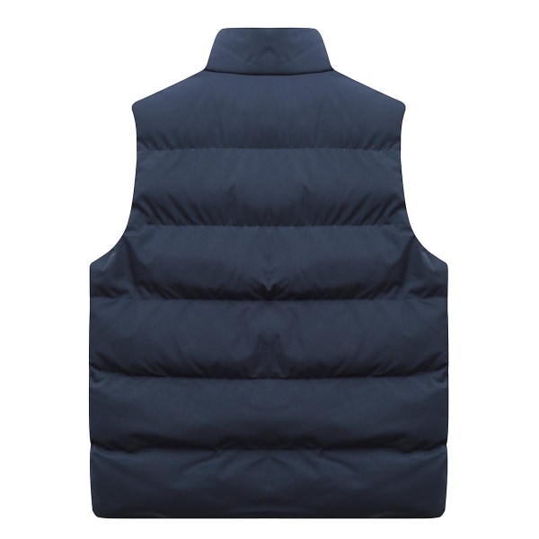 Seeunique herre letvægts packable puffer dunvest ærmeløs quiltet jakke frakke Dark Blue XL