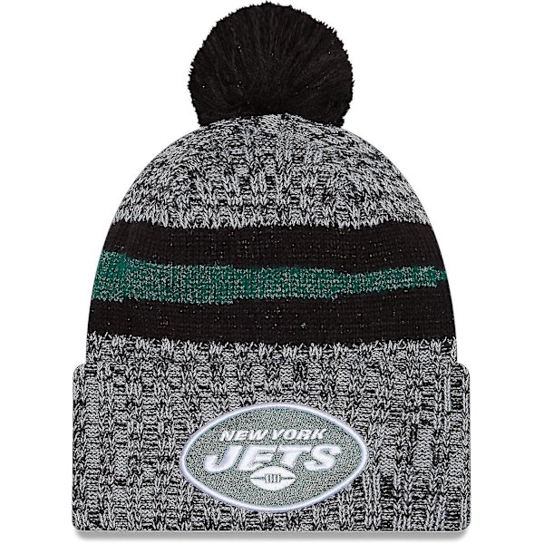 NFL Sideline Sport -neulelippis, amerikkalaisen jalkapallon talvilippis pomponilla, yksi koko, kaikki joukkueet, 2023/2024 SportKnit to Jet-Green31898