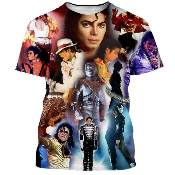Michael Jackson T-skjorte Herre Kvinner Mote Uformelt 3d-trykte T-skjorter Harajuku Style Oversized T-skjorte Hip Hop Streetwear Topper 1 L