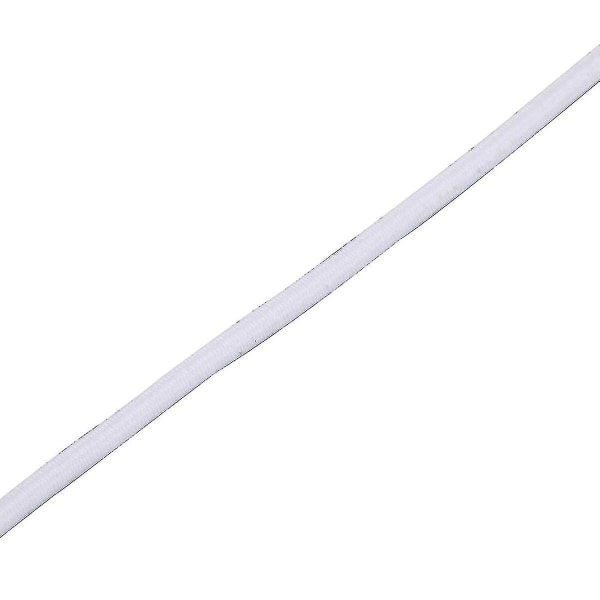 4 mm bredt elastisk bånd, rund elastiksnor White 25m
