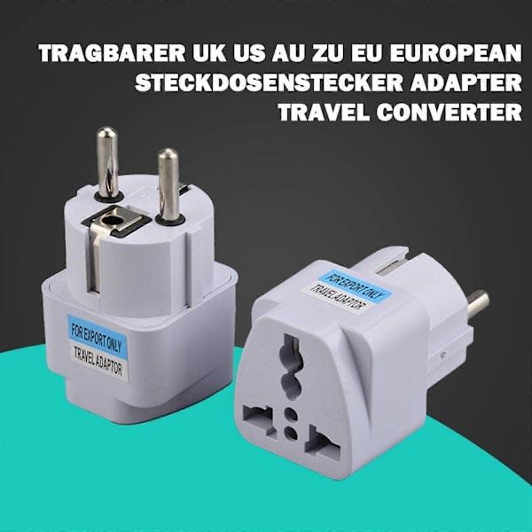 Reiseplugg EU-kontaktpluggadapter 250V 10A reiseadapter reiselader