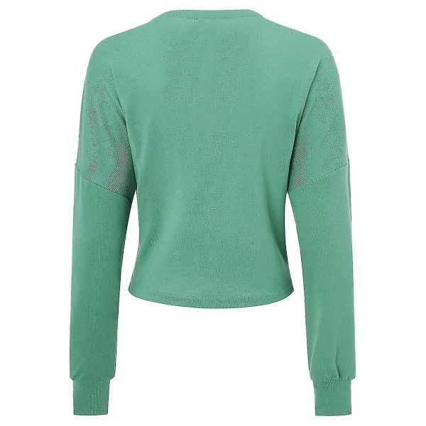 Bomulls Cardigan for Dame med V-hals, Løstsittende, Ensfarget, Casual Design, 15 Farger Green 2XL