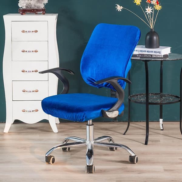 2x Mjuk sammet stretch bröllop matsal stol sittdyna kungsblå