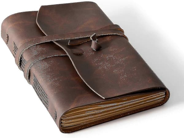 Læder Journal Notesbog - Læderindbundet Journal Til Mænd -Z
