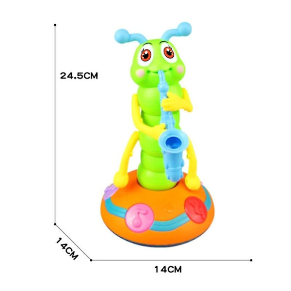 Elektrisk Dansende Wiggle Worm Lys Og Musik Universal Sax Caterpillar Legetøj Til Børn Blue