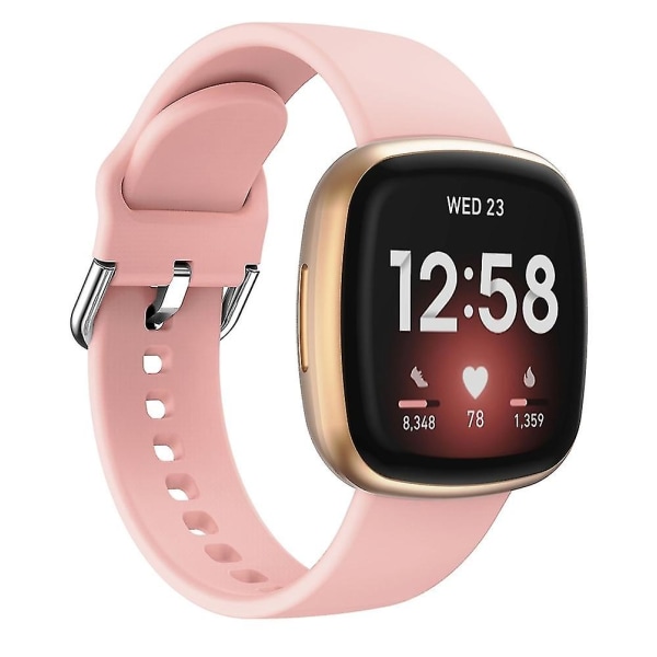 Fitbit Versa 3:lle silikoninen ranneke Pink