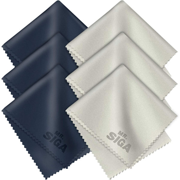 Premium Mikrofiber Rengøringsklude til Linser, Briller, Skærme, Tablets, Briller, 6-pak, 6 x 7 tommer (15 x 18 cm)