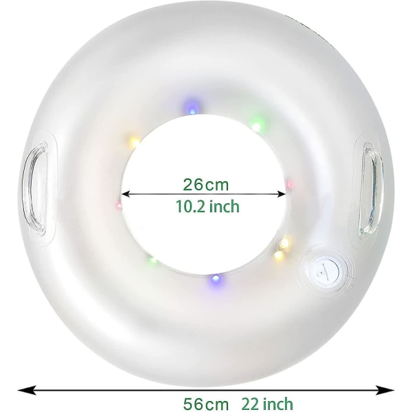Oppblåsbare bassengringer, bassengringer for voksne, LED-lysende bassengringer for barn, svømmeringer med håndtak for voksne og barn child