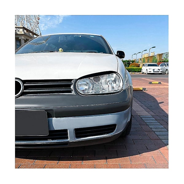 För Golf4 Mk4 Iv 1997-2005 Blank Svart Frontstrålkastare Skydd Garnityr Strip Eyebrow Cover Trim Stick