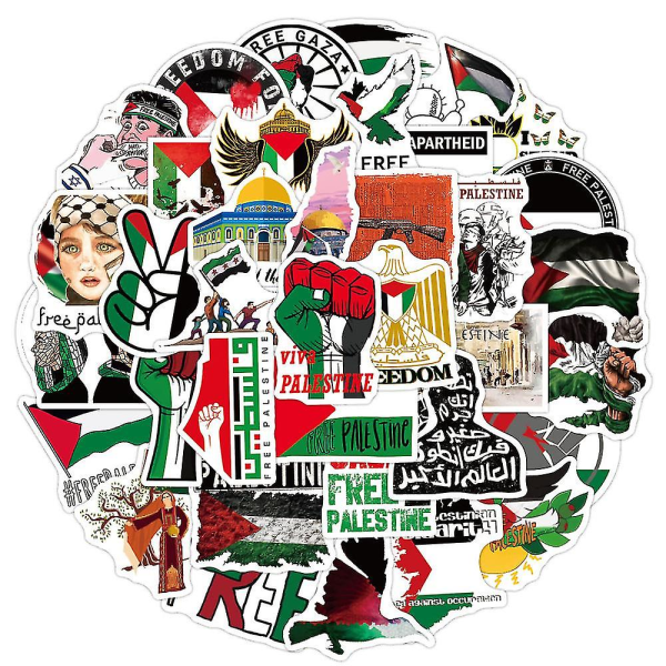 Ny 50st gratis Palestina-klistermärke Vinyldekalklistermärken Laptop vattentät telefon