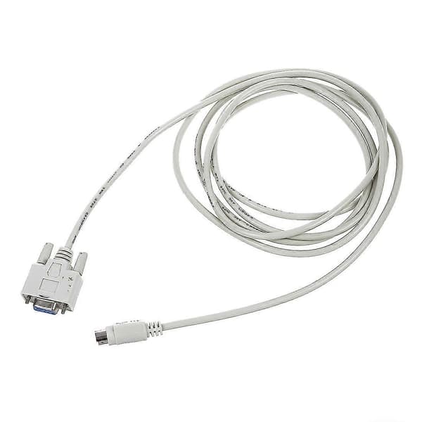 DB9P til 8P Mini Din RS232 Downloadkabel Hvid 2,5 m til PLC DVP-EH
