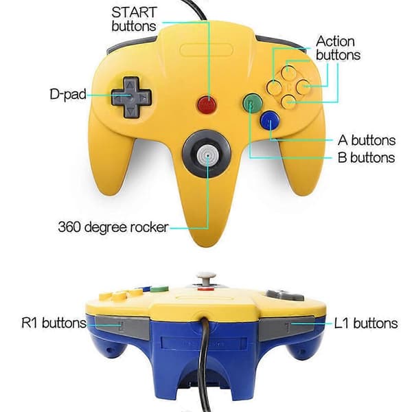 USB Kablet N64 Gamepad Joystick til Original Nintend 64 Konsol USB Controller Gaming Joystick Til Nintend N64 Gamepad Translucent green