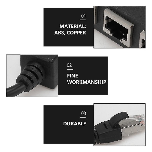 1 til 4 Rj45 Nettverksadapter Lan Ethernet Mann Til Kvinne Nettverkssplitter Extension Converter Trådløs