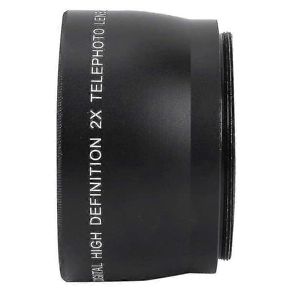 55mm 2X Teleobjektiivin telejatke 18-55mm objektiiville Black