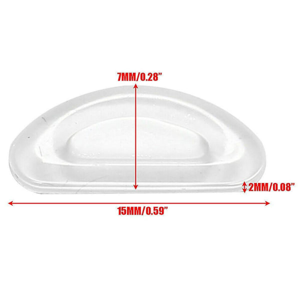 Halksäkra självhäftande silikonnäspuddar för glasögon Clear 1 Pair
