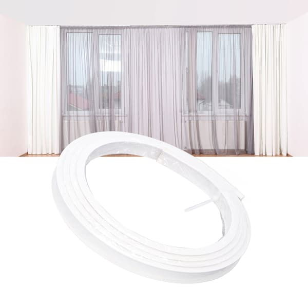 3 m Silent Smooth White Bendable Curved Flexible Sliding Curtain Track System for Windows Shower Curtains Room Dividers